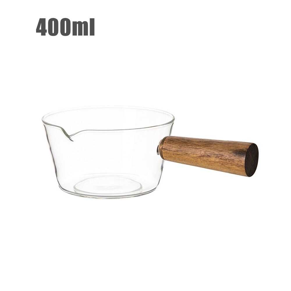 Glass Cookware Cooking Soup Stock Pot Tools Of Dishes Tableware Kitchenware Kitchen Accessories Wooden Handle Open Flame Heating: 400ML
