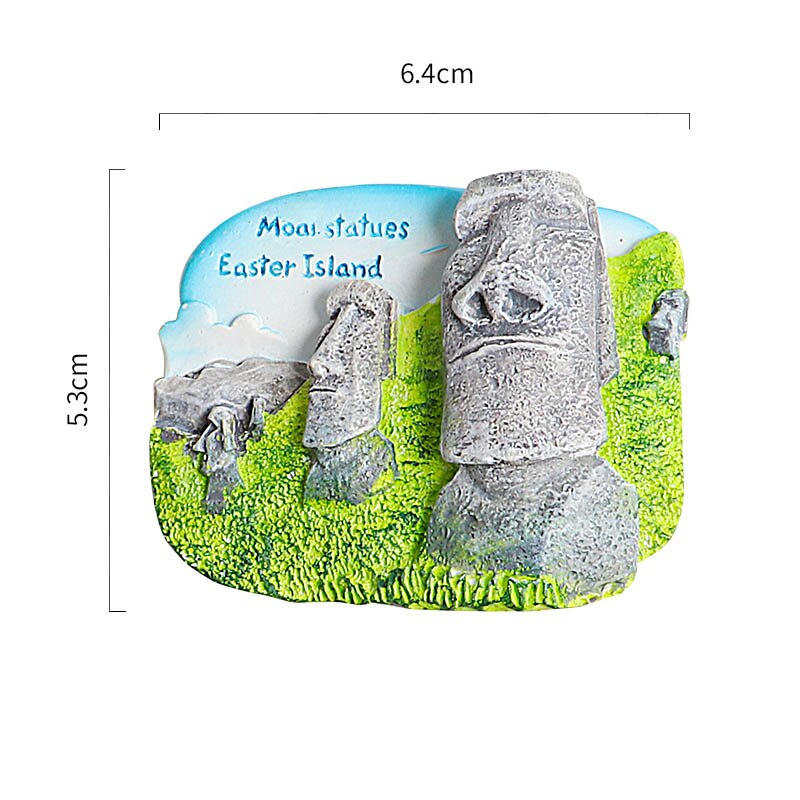 Naklejki magnetyczne lodówki świat pamiątki turystyczne francja paryż japonia podróże magnesy na lodówkę praga tajlandia niemcy włochy: Easter Island