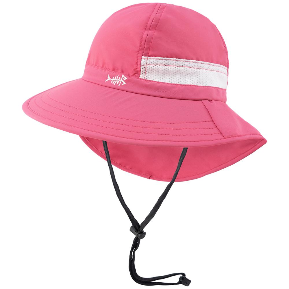Bassdash UPF 50+ Kids Sun Hat with Wide Brim Neck Flap Mesh Vent for Boys Girls: Rose Pink / S