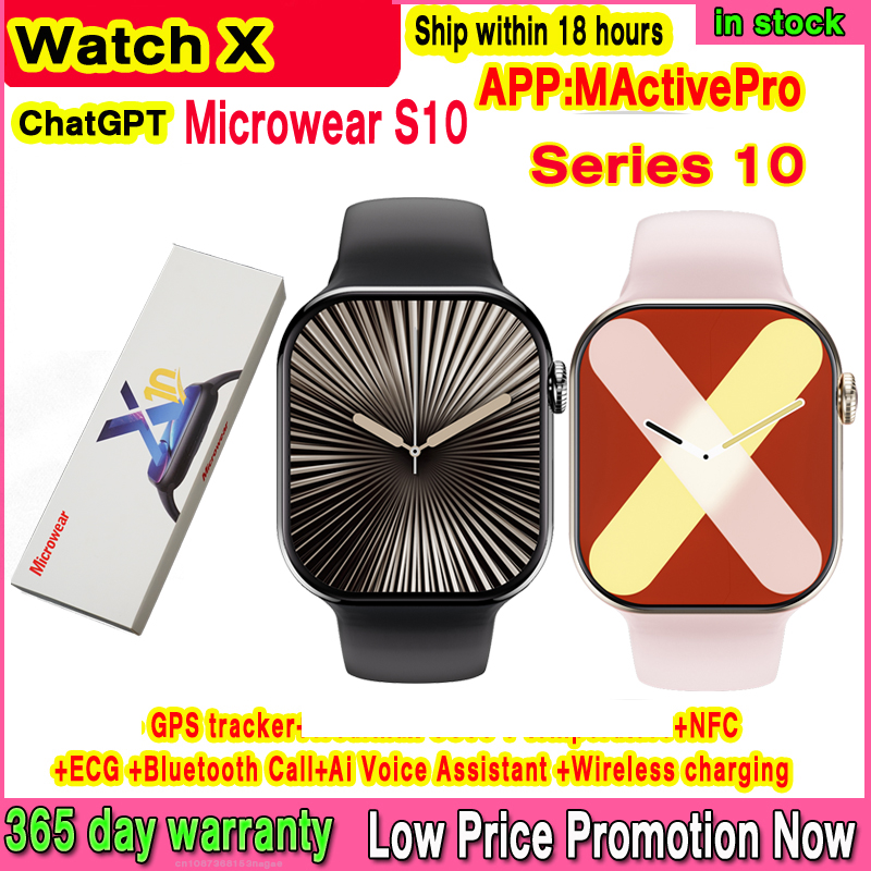 Microwear WATCH X 10 Smartwatch für Herren, S10-Serie, 10 NFC, dynamisches Insel, 48 mm Geste, Antwort, ChatGPT, Kompass, GPS-Tracker, Smartwatch