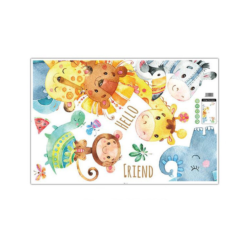 Children's room kindergarten room decoration door sticker Cartoon Hand-painted Animal Stickers Children Room Decoration Stickers: Default Title