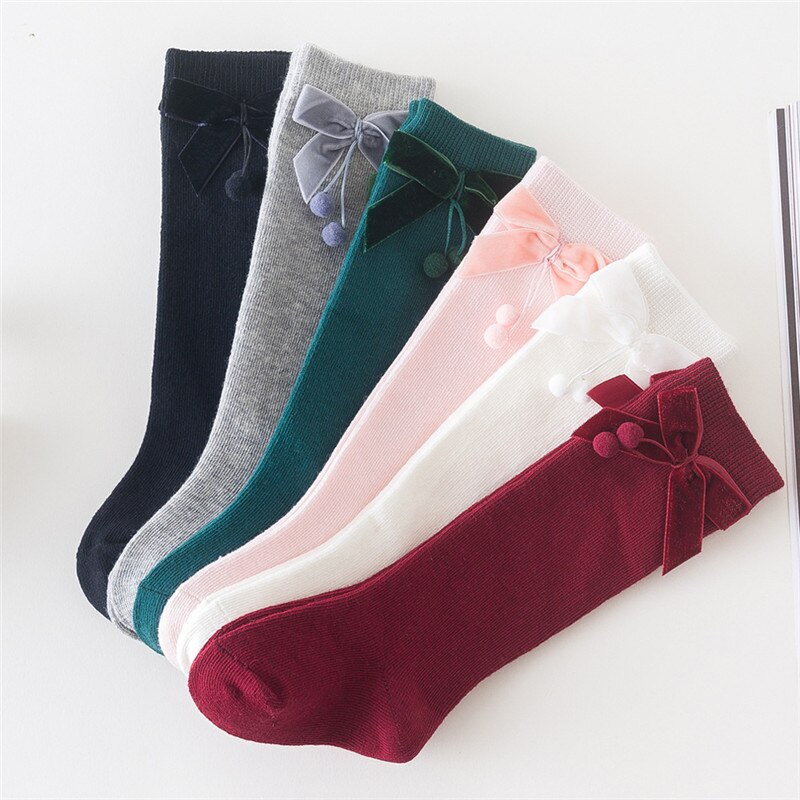 Chaussettes hautes pour bébé fille, chaussettes longues en coton, accessoires pour bébé de 0 à 3 ans, automne et hiver