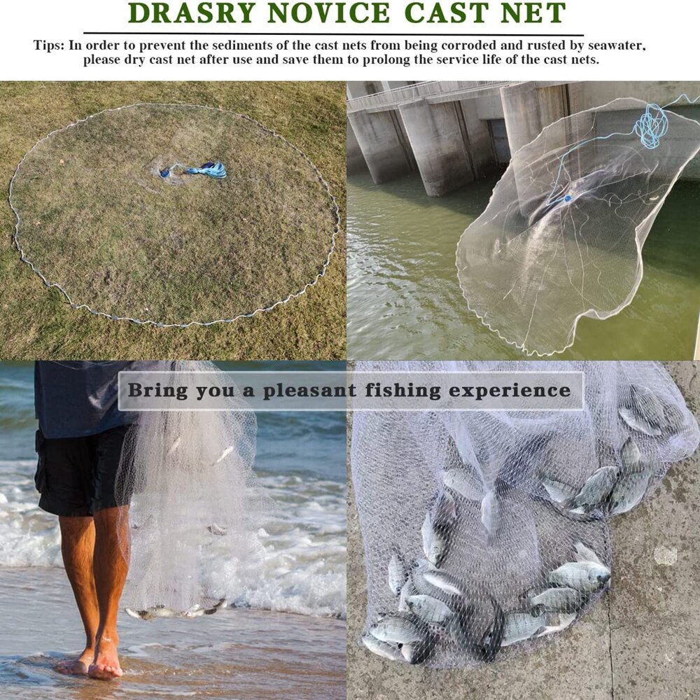 Rete da pesca rete da lancio in stile USA con platina e con catena sport rete da pesca a mano rete da pesca a rete piccola rete da pesca