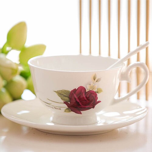 Ethiopische Keramische Kopje Koffie Goud Velg Royal Bone China Leuke Thee Kopjes En Schotel Sets Bloem Moderne Canecas Schotel Sets AC50BD: Style7