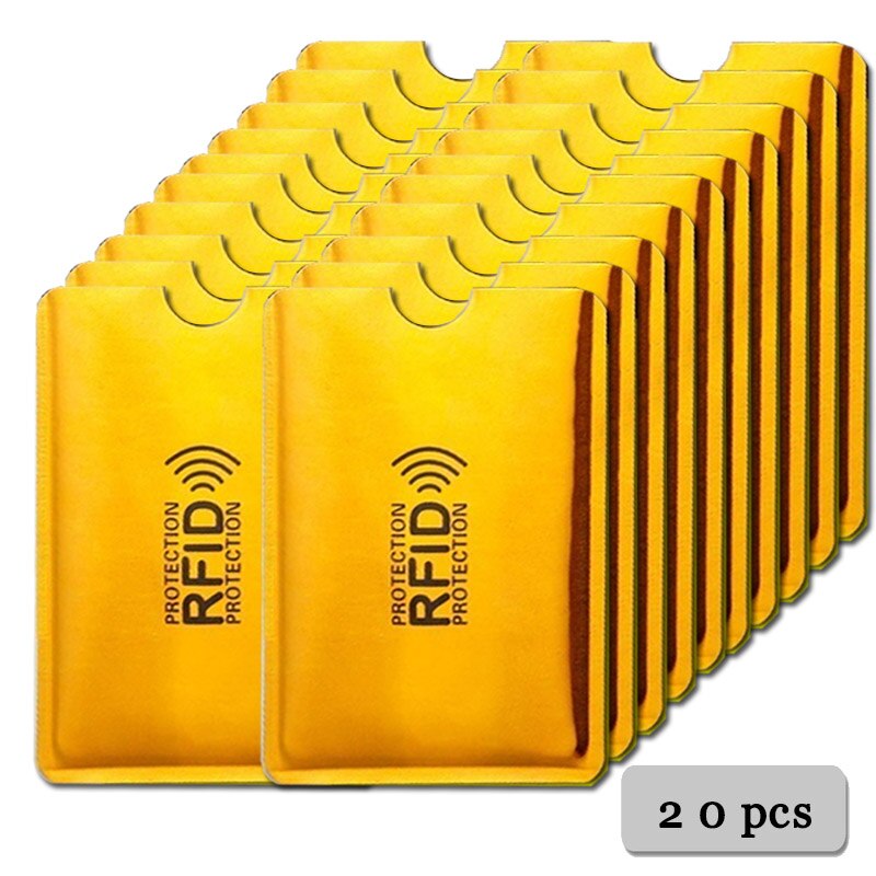 Anti Rfid Kaarthouder Portemonnee Blokkeren Reader Lock Bank Kaarthouder Id Bank Card Case Aluminium Bescherming: 20pcs Gold