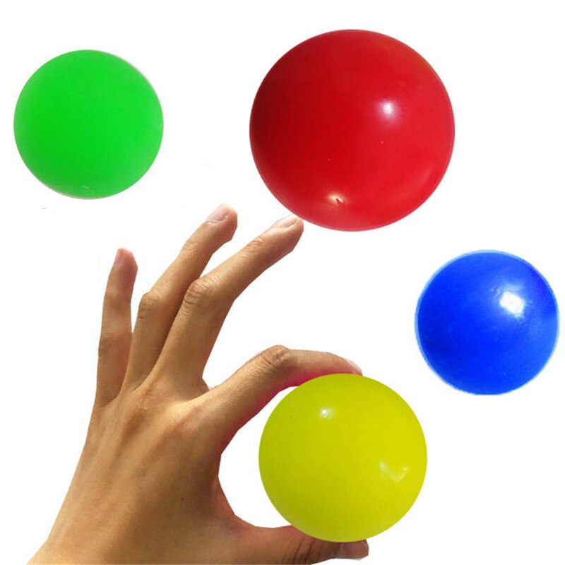 Pelota adhesiva de descompresión para niños, pelota de Squash pegajosa, bola diana para atrapar el techo