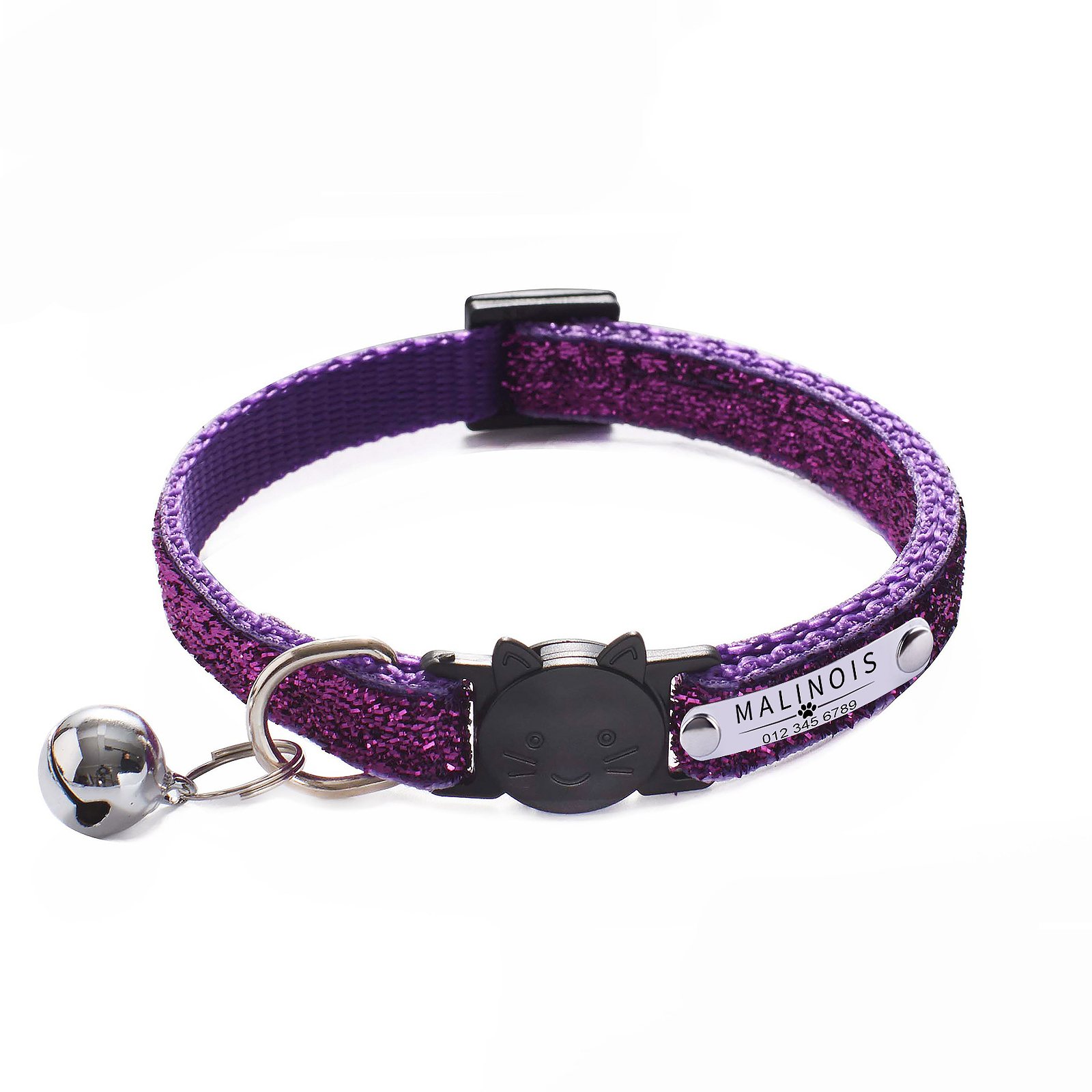 Collar brillante para gato, correa ajustable para el cuello, accesorios para mascotas, letras personalizadas perros mascotas collar perro arnes perro arnes perro pequeño mascotas perros accesorios collar para perro sum: 12