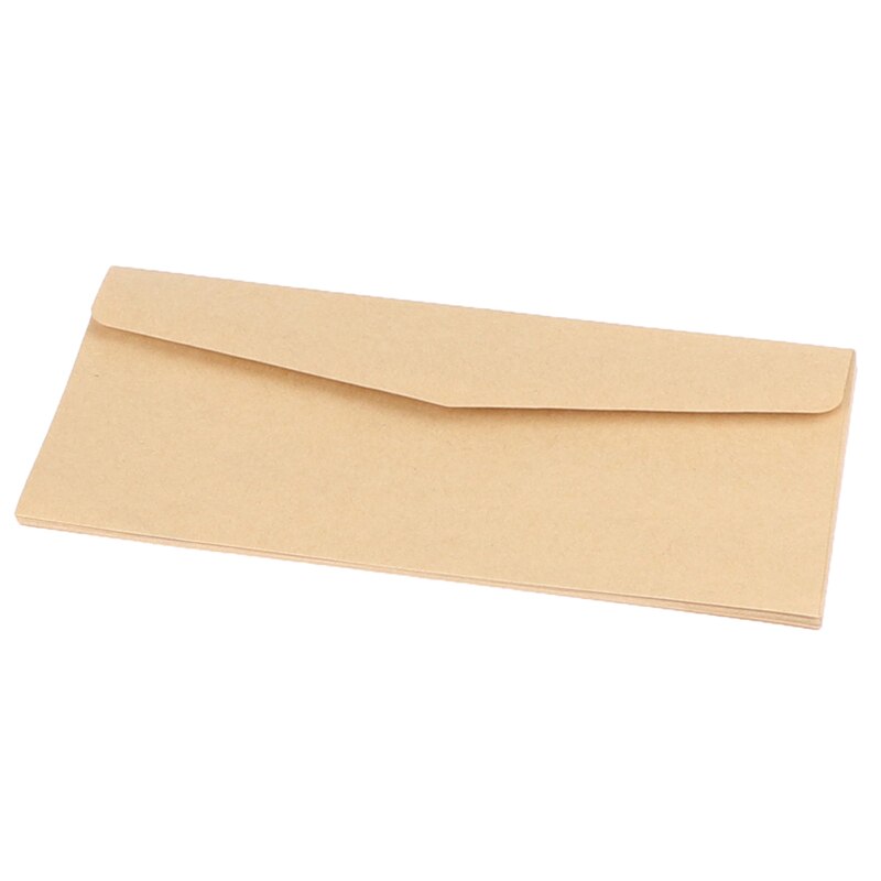 10 stuks klassieke blanco mini-papieren enveloppen met venster, envelop voor huwelijksuitnodiging: Kraft