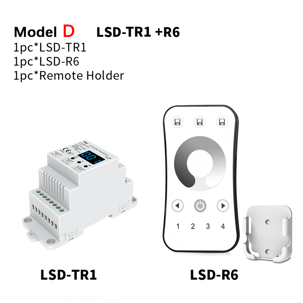 Dimmer LED 220V 230V 110V AC Triac Wireless Wifi RF Dimmable Push Switch with 2.4G Remote Dimmer Switch DIN Rail LED Lamp Bulb: Model D