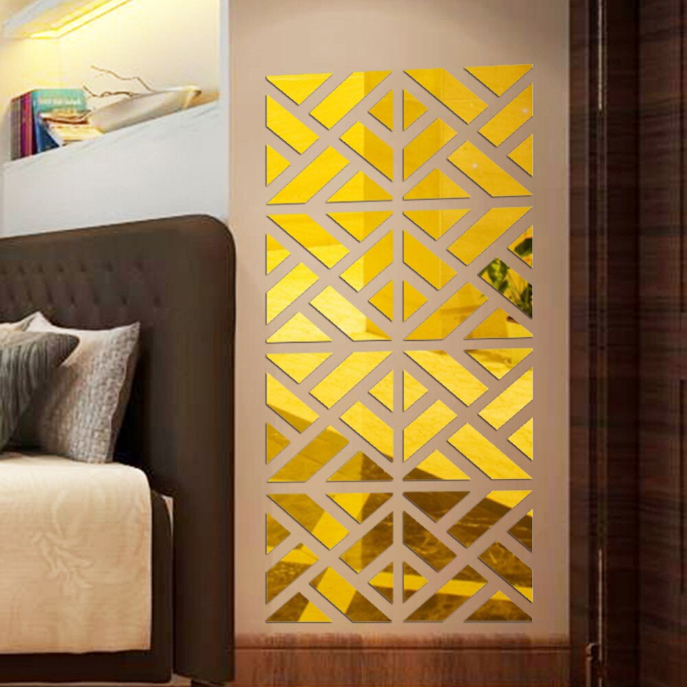 32 piezas espejo hexágono vinilo extraíble pegatina de pared decoración del hogar arte DIY habitación decoración dormitorio decoración Sala H5