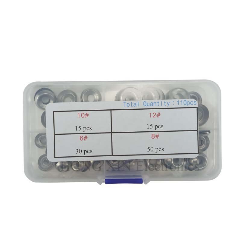 6#/8#/10#/12#304Stainless Steel Countersunk Finishing Cup Washer Assortment 110pcs/set kit