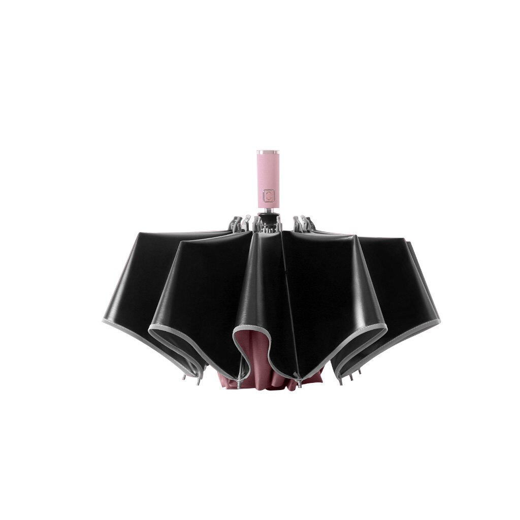 Automatic Umbrella Reverse Folding Business Umbrella With Reflective Strips parapluie guarda chuva paraguas umbrella: Pink