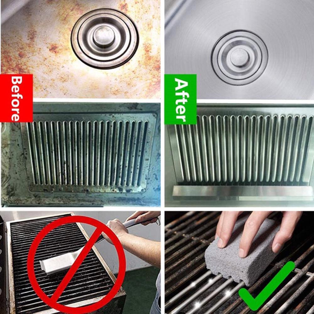1/2pcs BBQ Grill Cleaning Brick Block Stains Grease Remover Barbecue Racks Cleaner Stone Kitchen Picnic Gadgets