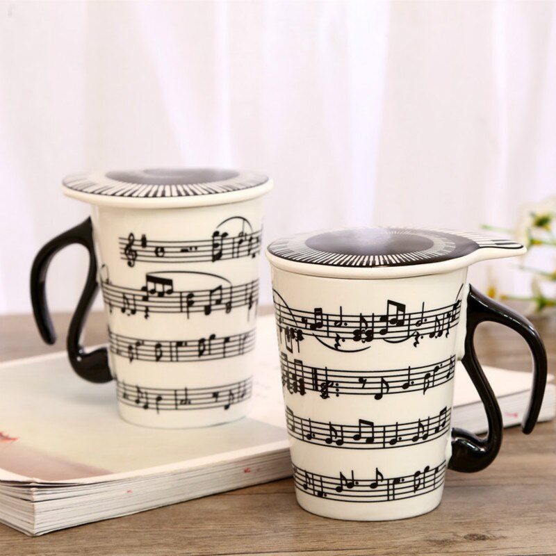 200-300Ml Keramische Muziek Mok Mark Koffie Mok Cup Toetsenbord Note Mark Koffie Cup Paar Cup Set met Cover Mark Cup