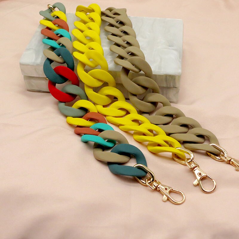 38-60cm kettingen van acrylhars voor tassen, handtassen, dames, gouden taskettingen voor plastic tassen, accessoires van acrylkunststof.