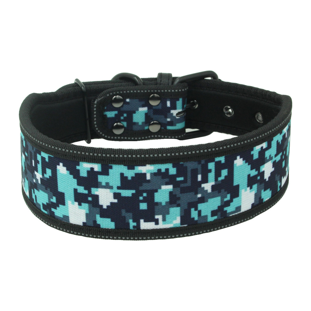 10 kleuren reflecterende puppy grote halsband met gesp verstelbare huisdierhalsband voor kleine, middelgrote en grote honden Pitbull-riem hondenketting: L / Bordeaux