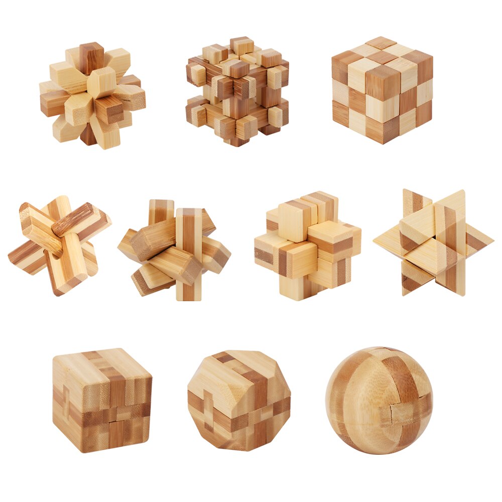 IQ Rompicapo Kong Ming Blocco Lu Ban Blocco 3D di Legno Interlocking Burr Puzzle Giocattolo Gioco Per Adulti Bambini