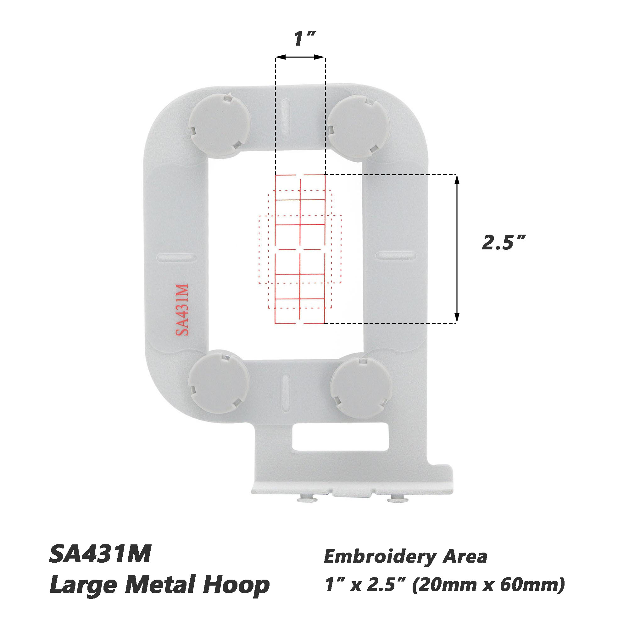 Metal Magnetic Hoop for Brother NV950 NV180D M230E M280D M240ED 500D 97E 955 PE300S SE600 SE400 Babylock Sewing Machine Frame: Light Grey