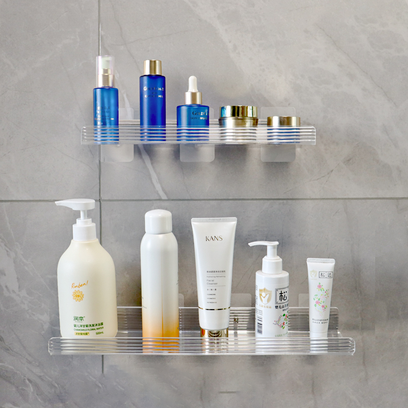 Acryl Hoek Douche Caddy Plank, Zelfklevende Muur Gemonteerde Badkamer Douche Plank Organizer Voor Keuken Opslag Cosmetische Organizer