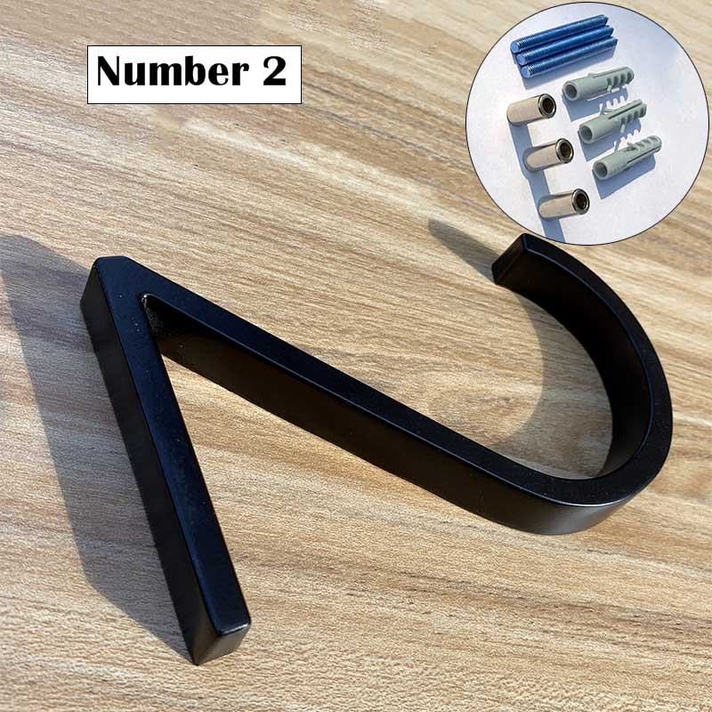 5 Inches Black House Numbers Letters Door Plates Floating Outdoor Address Sign Plate For Yard Door Plaque Number Modern Mailbox