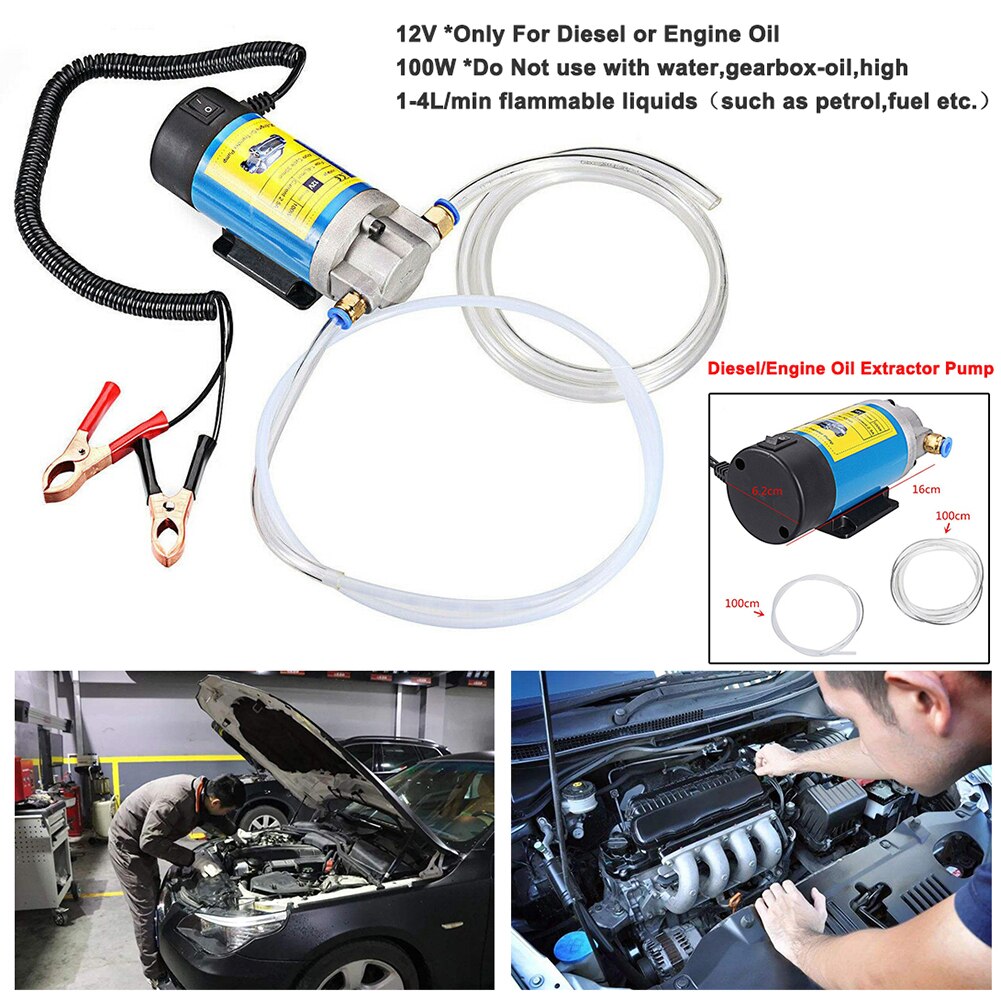12V 100W Oil/crude oil Fluid Sump Extractor Scavenge Exchange Transfer Pump Suction Transfer Pump + Tubes for Auto Car Boat Moto