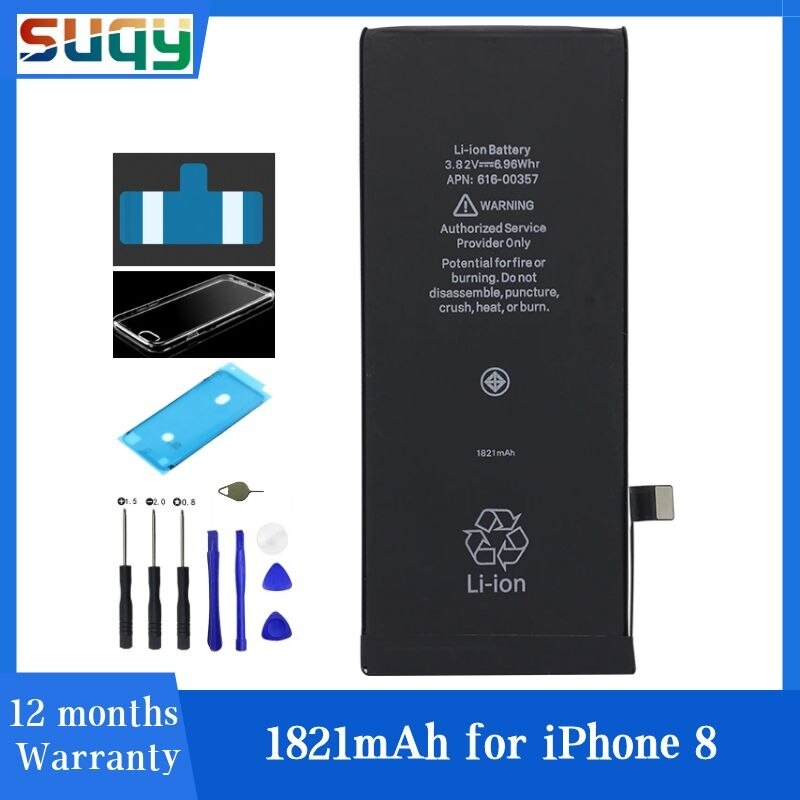 Suqy for Iphone 4/4s/5/5s/5c/se/6/6 Plus/6s/6s Plus/7/7 Plus/8/8 Plus Battery Accumulator for Apple IPhone 5s 0 Cycle Batteries: for iphone 8