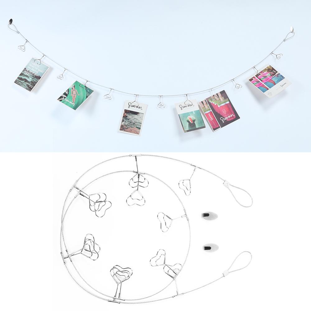Photos Clips Metal Photos Clips Hanging Photos Clips Heart Shapes Steel Wire Rope Wall Pictures Display Decoration Clips