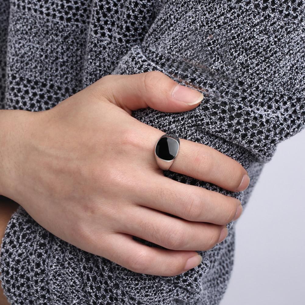 1 Pièces Bague homme Punk Rock Lisse Bague en Acier pour Hommes Hip Hop Bijoux De Fête Mâle Mariage Fête