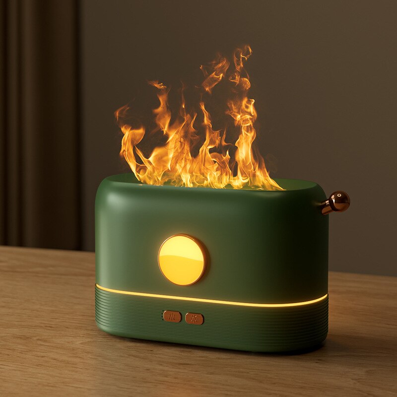 Bærbar aroma diffusor simulering flamme usb ultralyd luftfukter hjemmekontor luftfukter aromaterapi flamme lampe diffusor: Lavendel