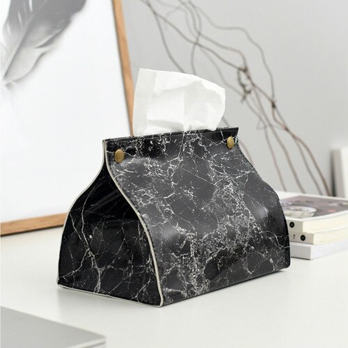 TsoLay 10X Draagbare Lederen Rechthoekige Tissue Cover Box Houders Case