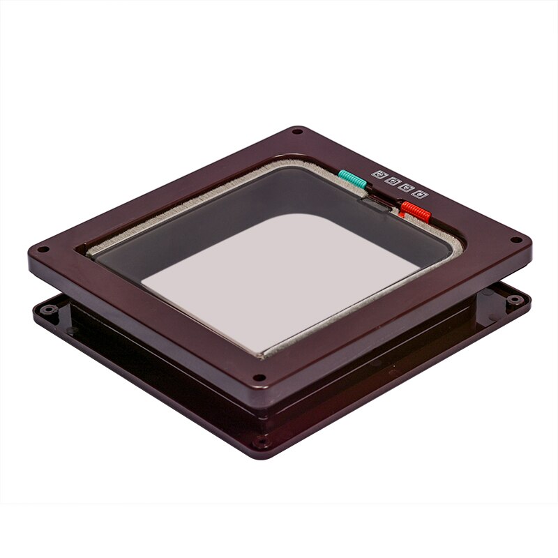 Intelligente Controle 4 Manier Veilig Kat Gate Deuren Abs Dier Kleine Pet Kat Hond Deur Dierbenodigdheden Flap Deur Huisdier kitten Deur Benodigdheden: Brown / S