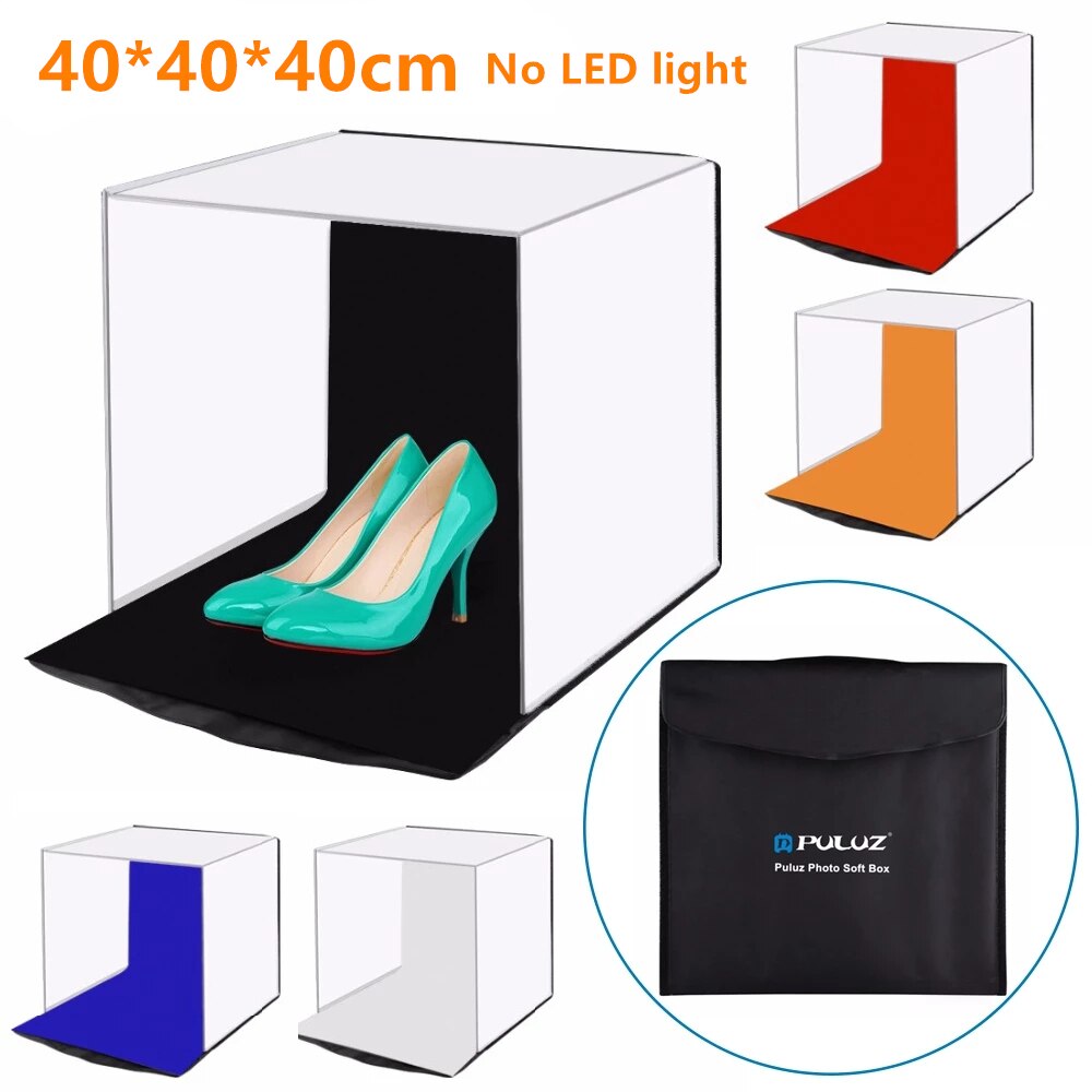 PULUZ LED Lightbox Light box Mini Photo Studio Box 1100LM Photography Box Light Studio Shooting Tent Box Kit &amp; Color Backdrops: 40x40x40cm