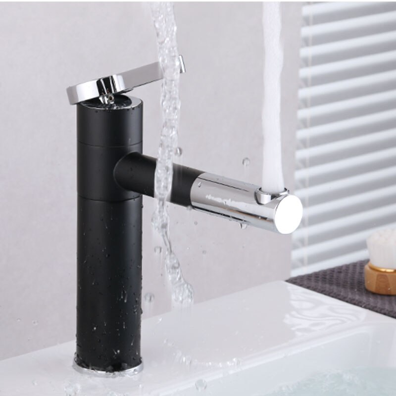 360° Rotating Style Home Multicolor Bathtub Faucet And Cold Faucet Black White Bathroom Basin Faucet