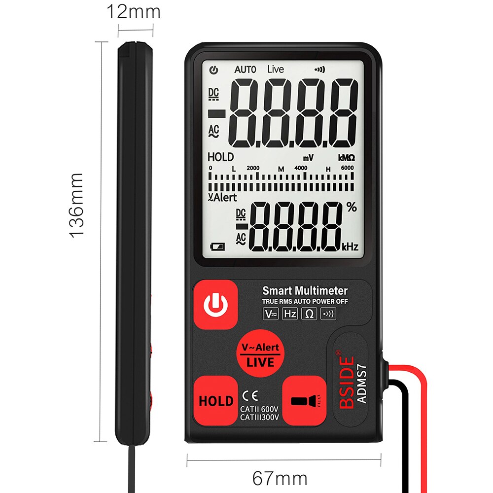 Digital Multimeter Ultra-Portable LCD Display DC AC Voltmeter Analogue Tester DIY meter Capacitance Meter Resistance Tester: Default Title