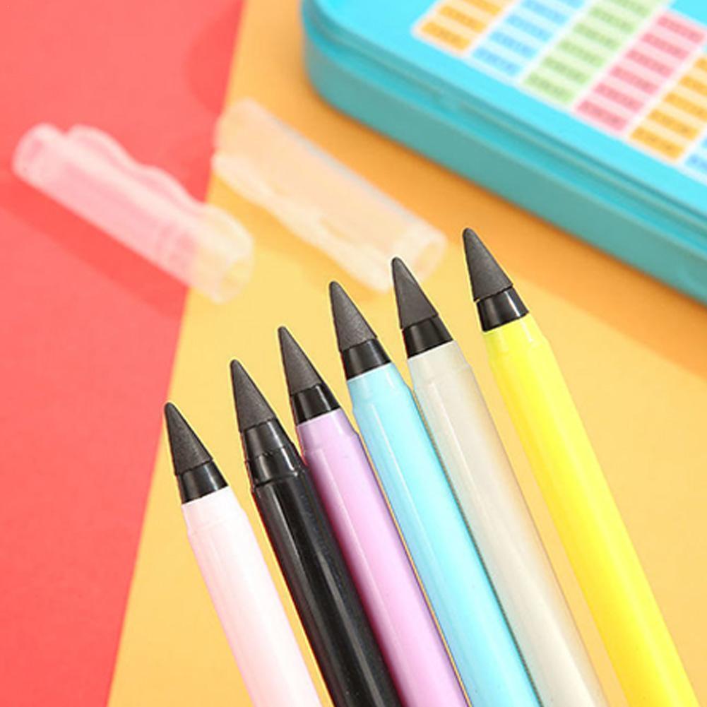 Bez ostrzenia ołówków studenckich niekończące się ołówki HB gumka kasowalna wieczne materiały kredki szkolne dla dzieci C6J8