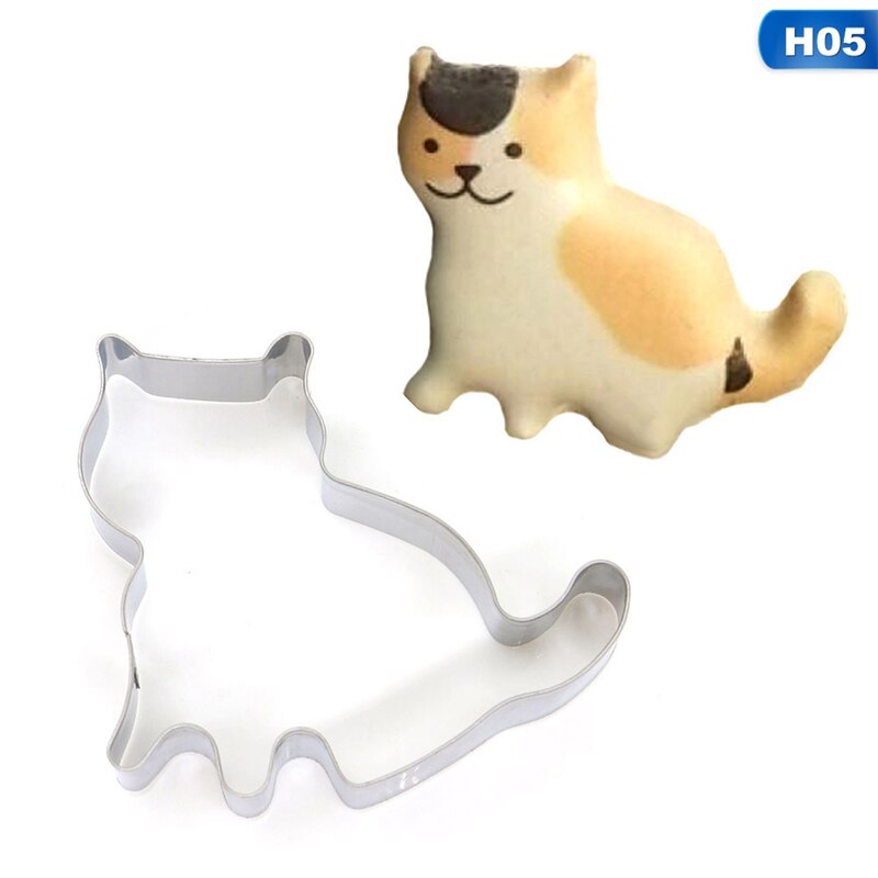 5 stilar diy tårta dekorera djur husdjur katt ben tass kakskärare mögel 3d socker hantverk bakverk kex fondant tårta bakform: H05