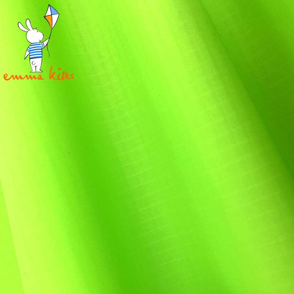 Fluo Green Ripstop Nylon Fabric 48g (sqm) Water Repellent Dustproof Airtight PU Coating Fabric for Kites Inflatable Skydancer