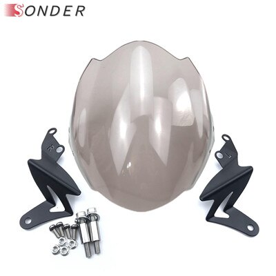 For Ducati Smoke Motor Windshield Windscreen With adjustable bracket Wind Screen Monster 695 696 795 796 1200 848 1098 1100s: Smoke