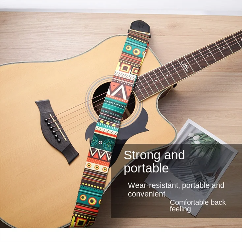 Correa de guitarra de estilo étnico Retro, correa de cuero ajustable para guitarra folclórica, guitarra eléctrica, bajo, ukelele, accesorios para guitarra
