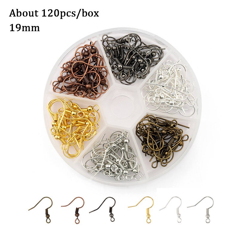 Jewelry Findings Set open jump rings Loose spacer beads Earring hooks Rubber Earring Backs for Jewelry Making DIY handicraft: 20