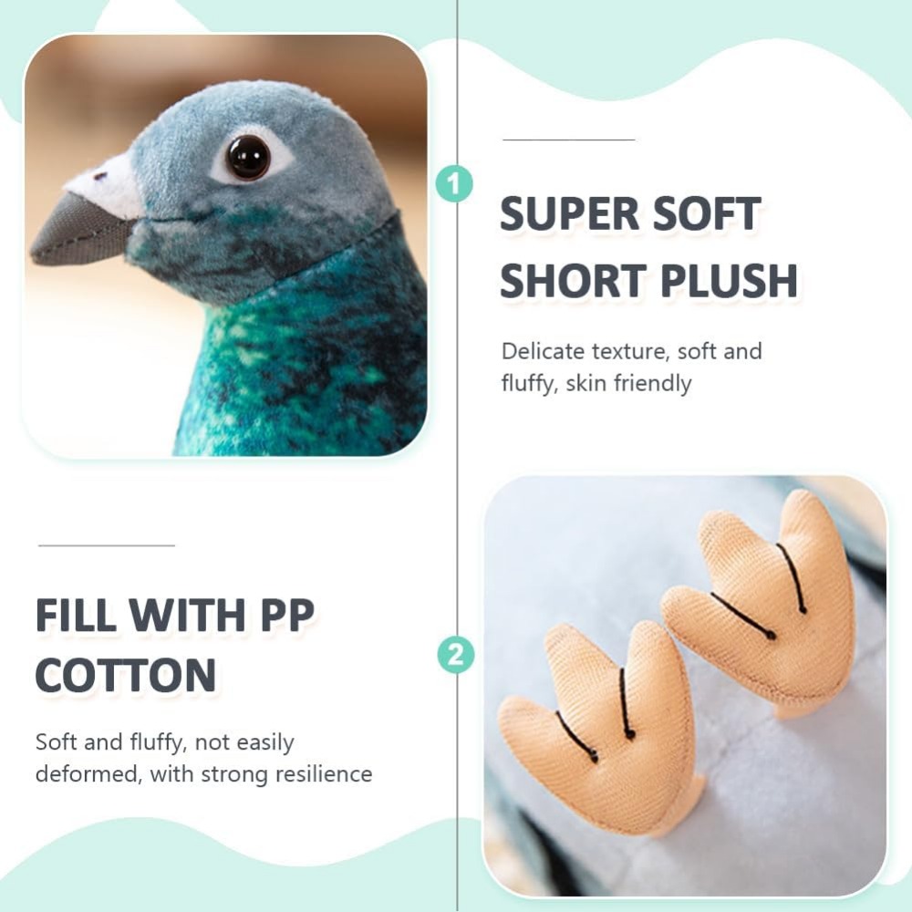 Paloma de peluche de juguete muñeco de peluche adornos de simulación suave y lindo pájaro de la paz Animal lindo como para niños