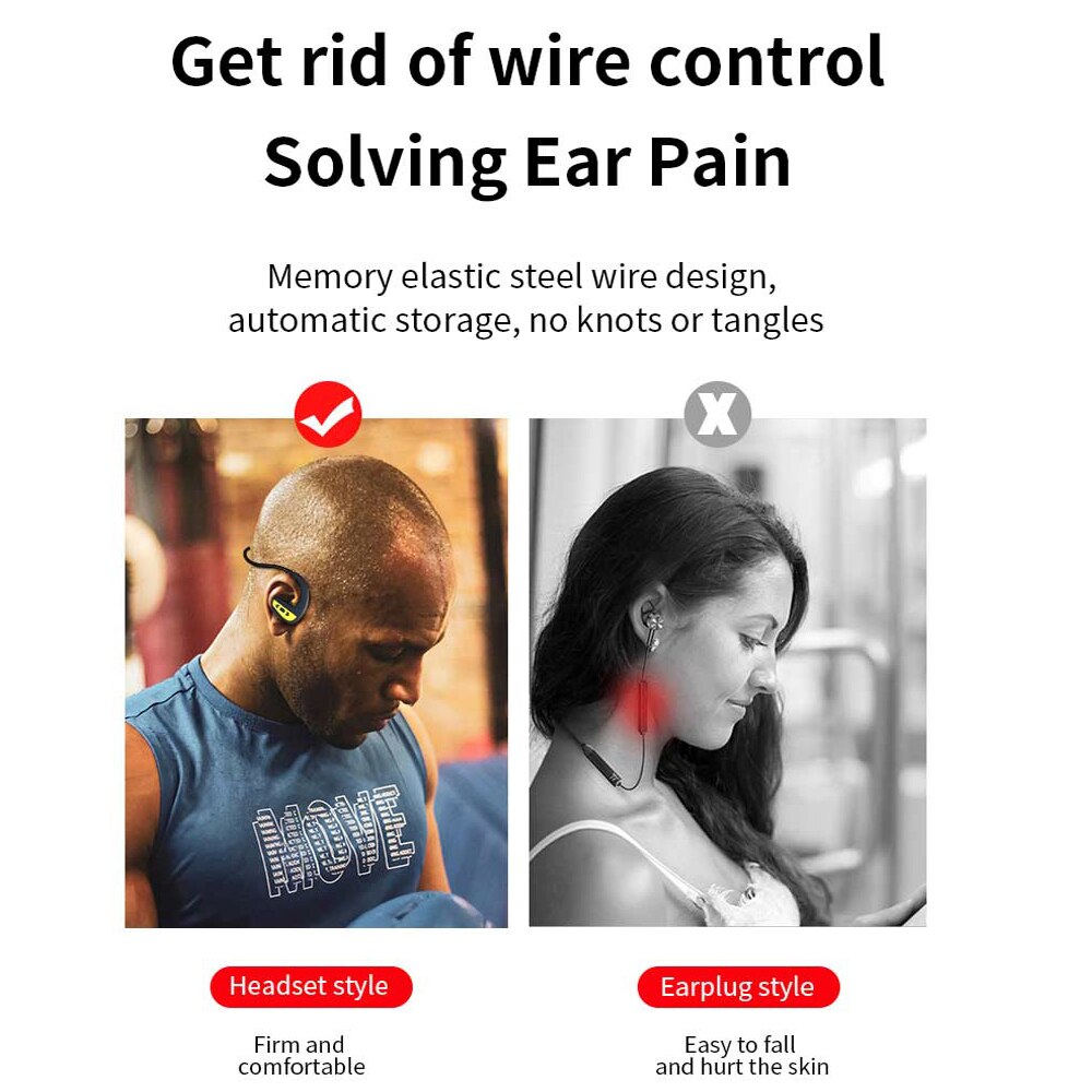 Bekabelde bluetooth-oortelefoon, sport ipx 8 , zwemband, draadloze gamingheadset, stereo-oordopjes, metalen oordopjes met microfoon