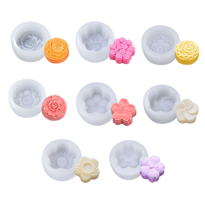 8 Stuks Bloem Siliconen Mal Fondant Bakvorm Bloem Cookie Moldes Sugarcraft M89B