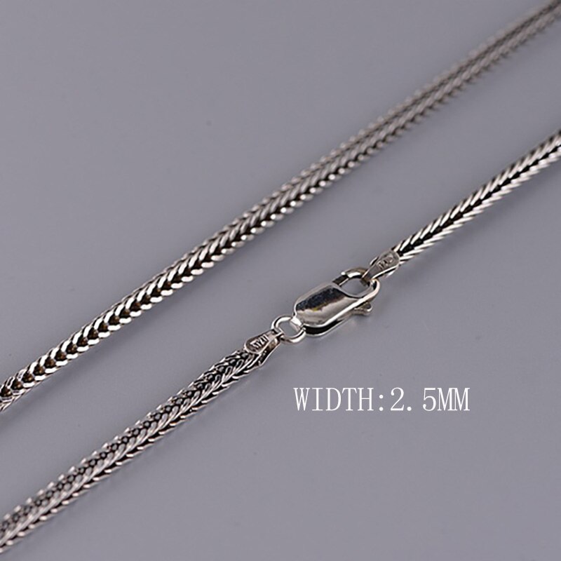 BALMORA Real 925 Sterling Silver Simple Retro Chains Necklaces for Women Men Couple Cool Snake Chain Jewelry 2.5mm 18-32 inch