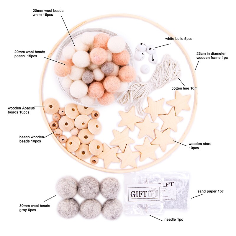 Dziecko drewniane Wykonany ręcznie DIY gwiazdka dzwonek robić łóżka grzechotki zagraj w zdatność zabawki dla dzieci wiatr kuranty robić zabaw ruchowych akcesoria robić wózka dziecinnego szydełka