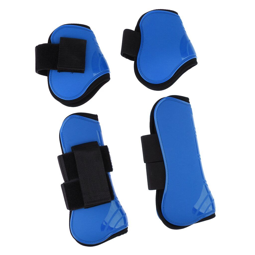2 Pairs Horse Leg Boots Front Hind Leg Tendon Protect Equestrian, PU Shell and High Neoprene