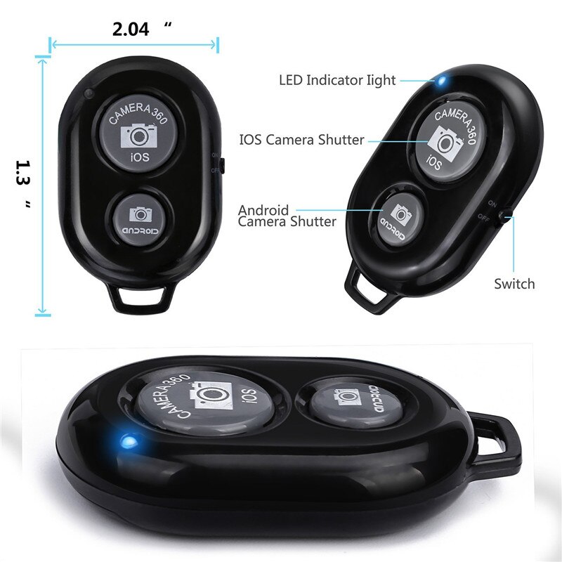 Trådløs Bluetooth Kamera Fjernbetjening - Universal Android iOS iPhone Samsung