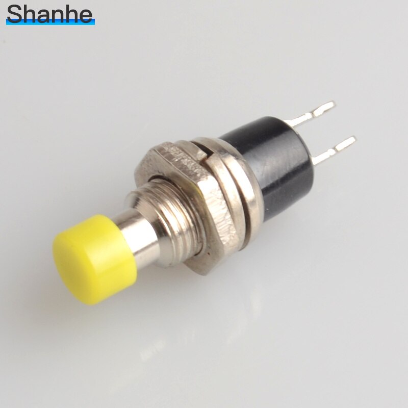 10pcs 7mm Momentary Push button Switch Press the reset switch Momentary On Off Push Button Micro Switch Normally Open NO: Yellow