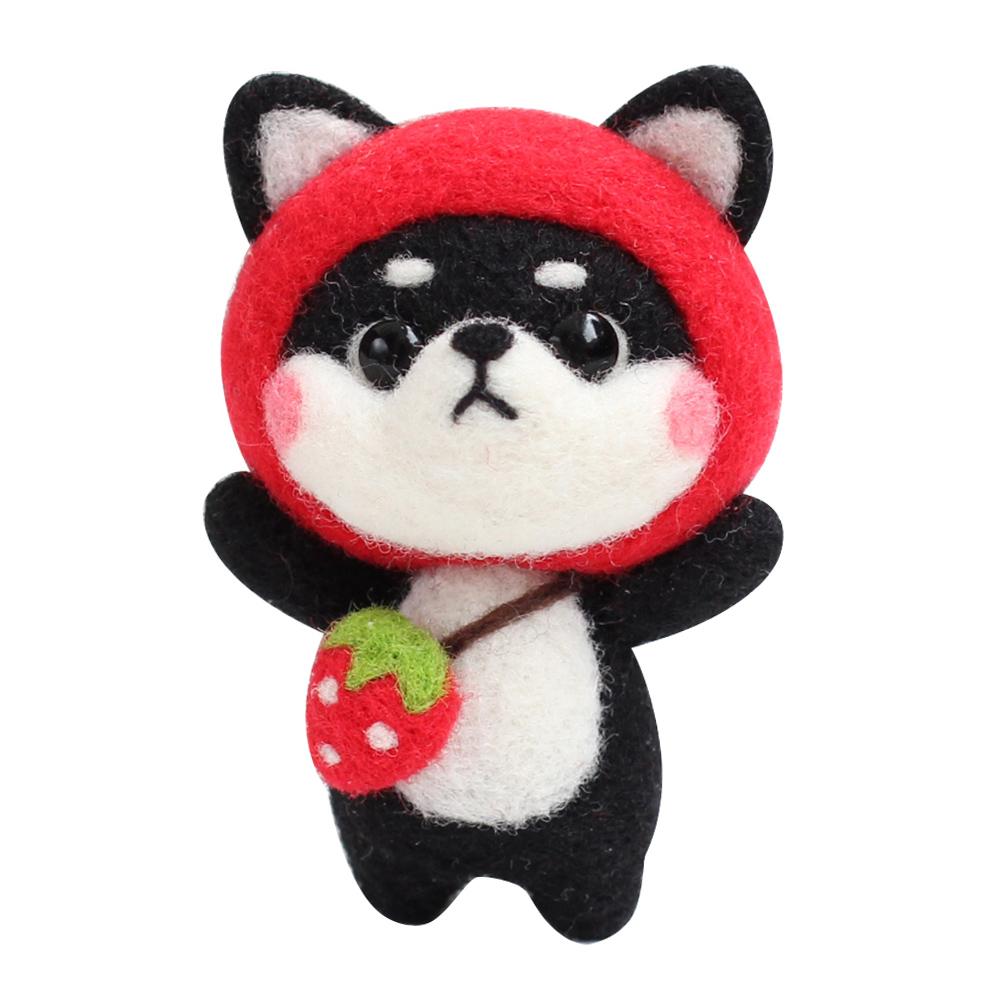 DIY Needle Felting Kit Needle Crafts Wool Felting Animals Kit DIY Handmade Non Finished Dog Handcraft with Needle Felting: 011