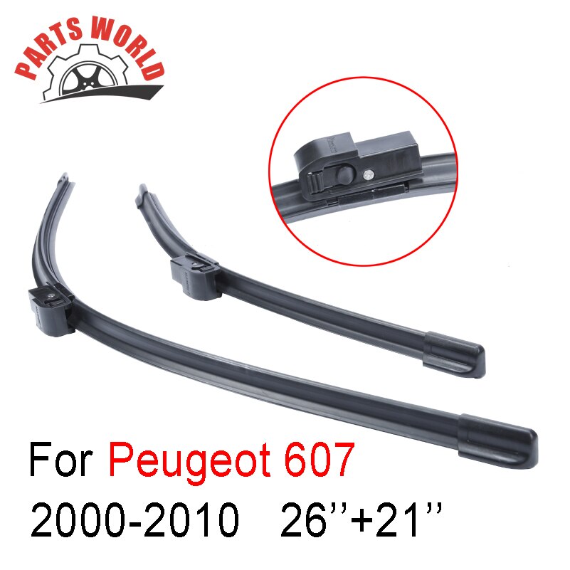 Wisserbladen Voor Peugeot 607 2000 Voorruit 26 ''+ 21'' Paar Voorruit Front Natuurlijke Rubber Ruitenwissers auto Accessoires